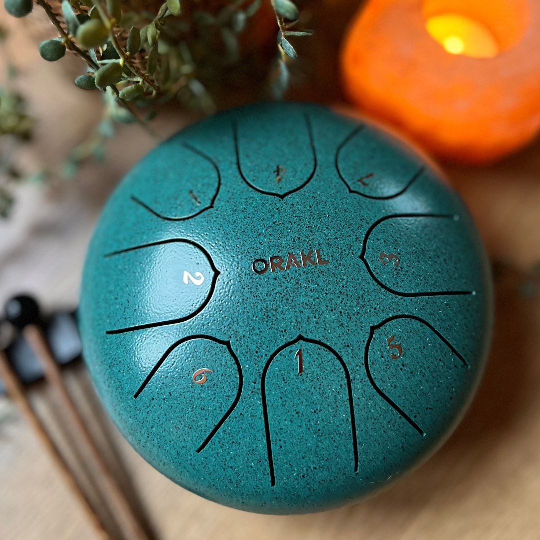 Steel Tongue Drum Echo - Zeegroen