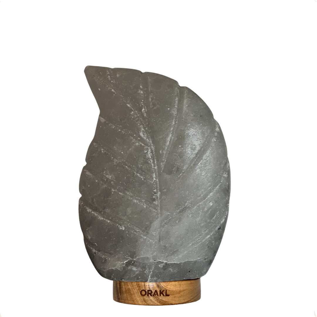 Dimbare Himalaya zoutlamp Leaf Grijs - 3-4 KG