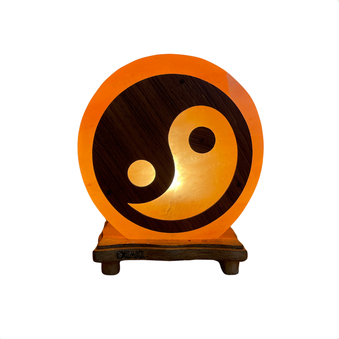 Dimbare Himalaya zoutlamp Yin Yang - 3-4 KG