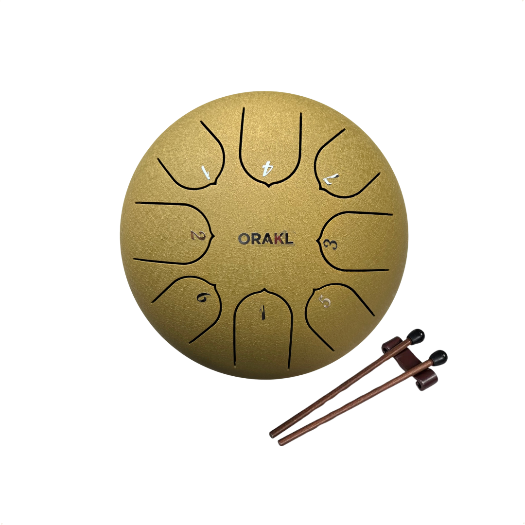 Steel Tongue Drum Echo - Zonnegloed Goud
