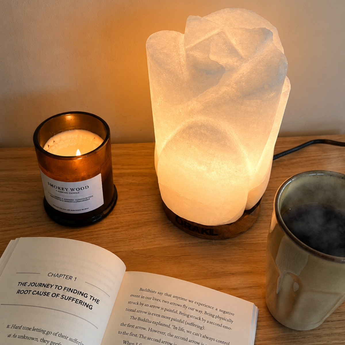 Dimbare Himalaya zoutlamp Lotus Wit - 2-4 KG