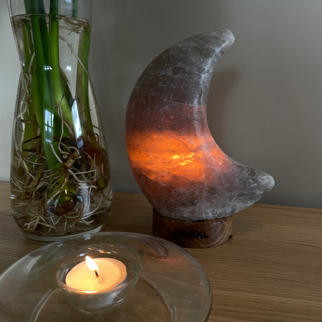 Dimbare Himalaya zoutlamp Selene - 3-4 KG