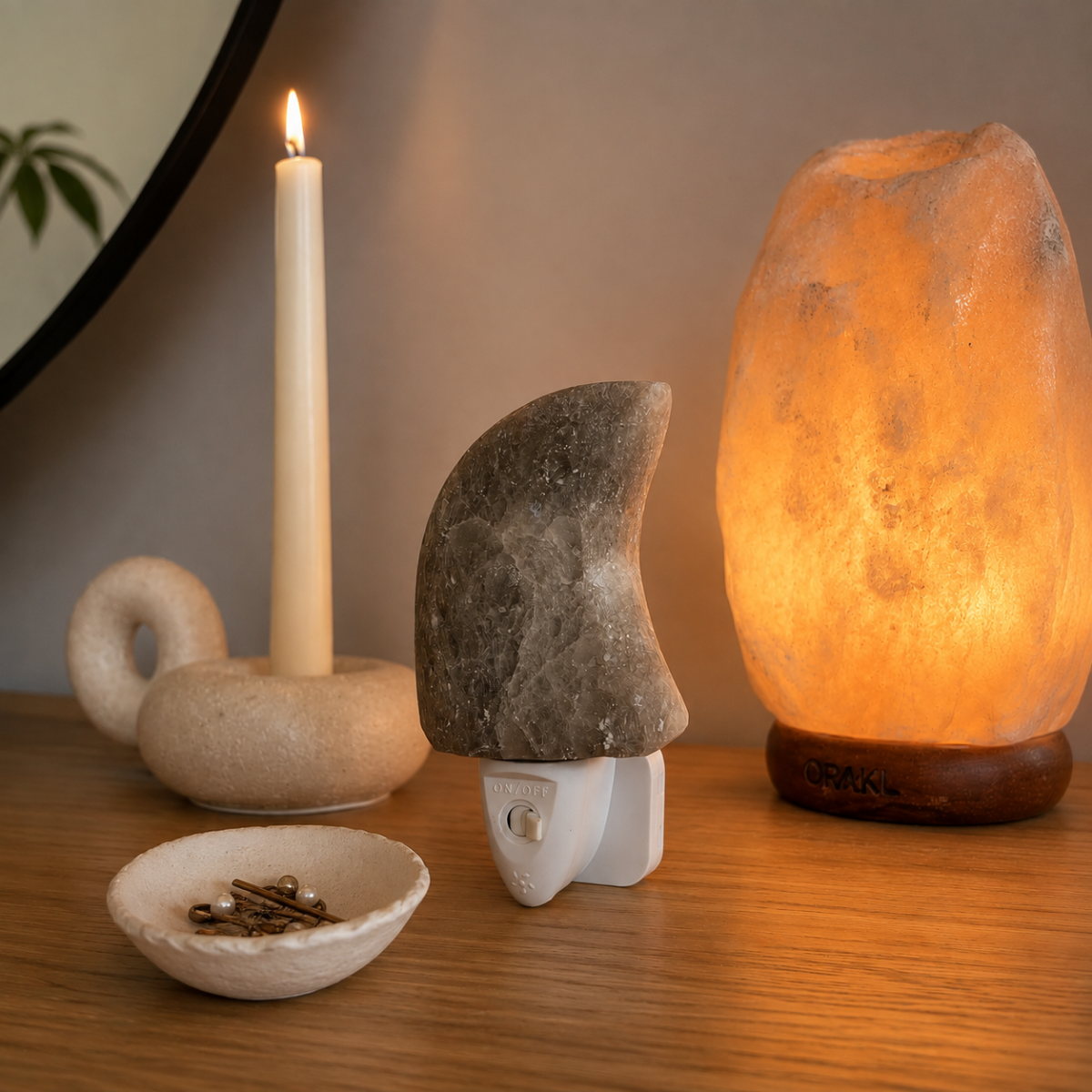 Himalaya nachtlampje Selene Grijs