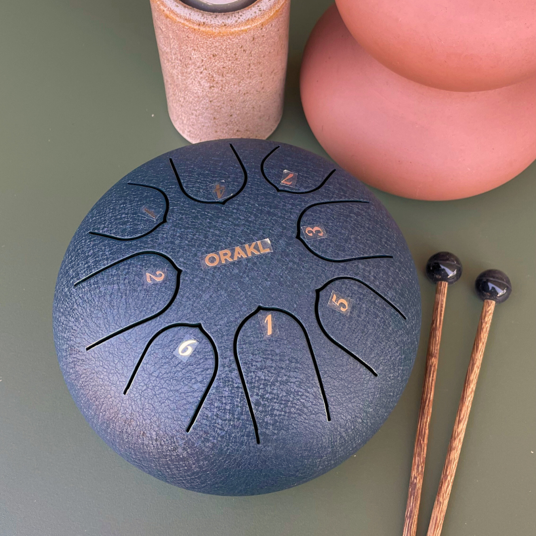 Steel Tongue Drum Echo - Middernacht Blauw