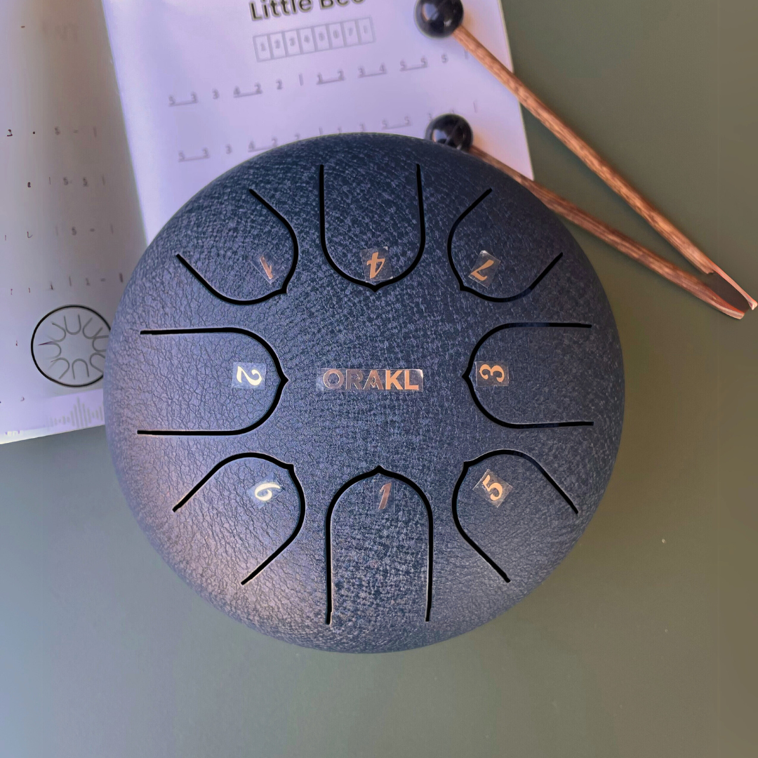 Steel Tongue Drum Echo - Middernacht Blauw