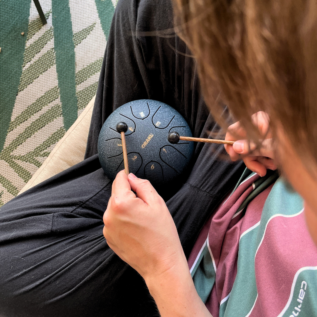 Steel Tongue Drum Echo - Middernacht Blauw
