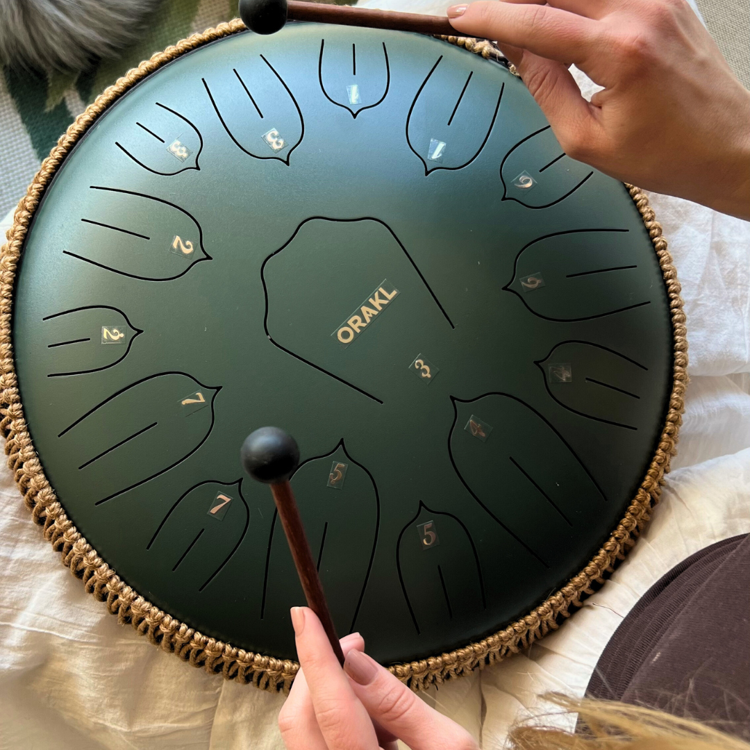 Steel Tongue Drum Elysium - Bosgroen