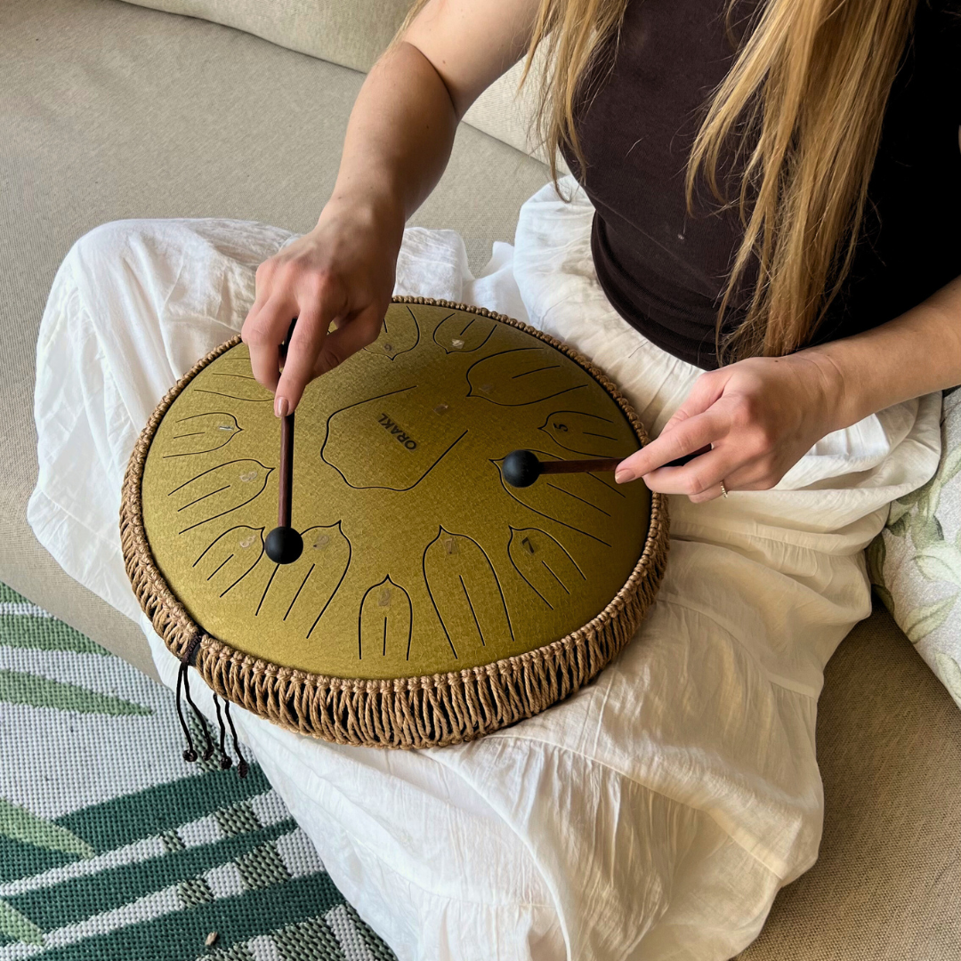 Steel Tongue Drum Elysium - Zonnegloed Goud