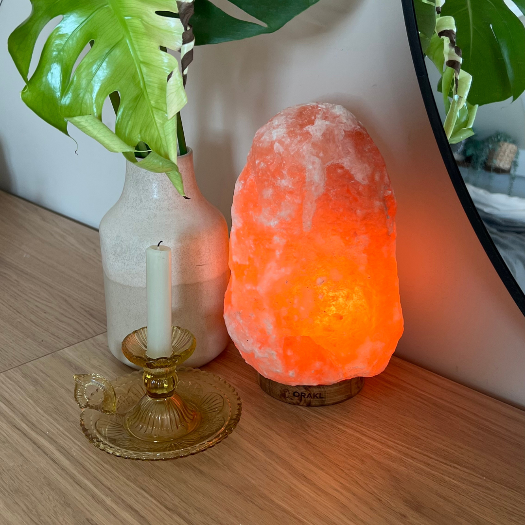 Dimbare Himalaya zoutlamp Aura - 6-8 KG