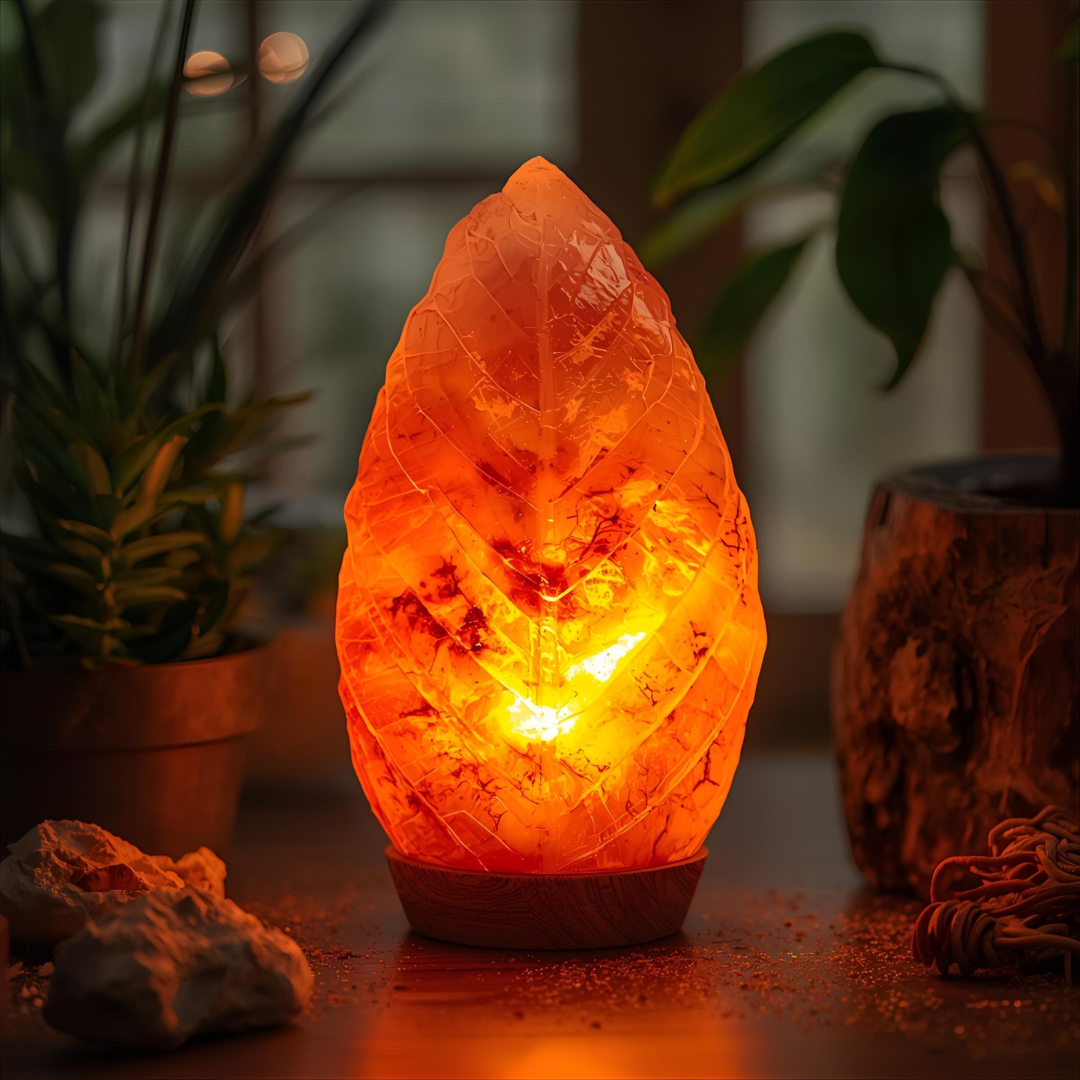 Dimbare Himalaya zoutlamp Leaf - 3-4 KG