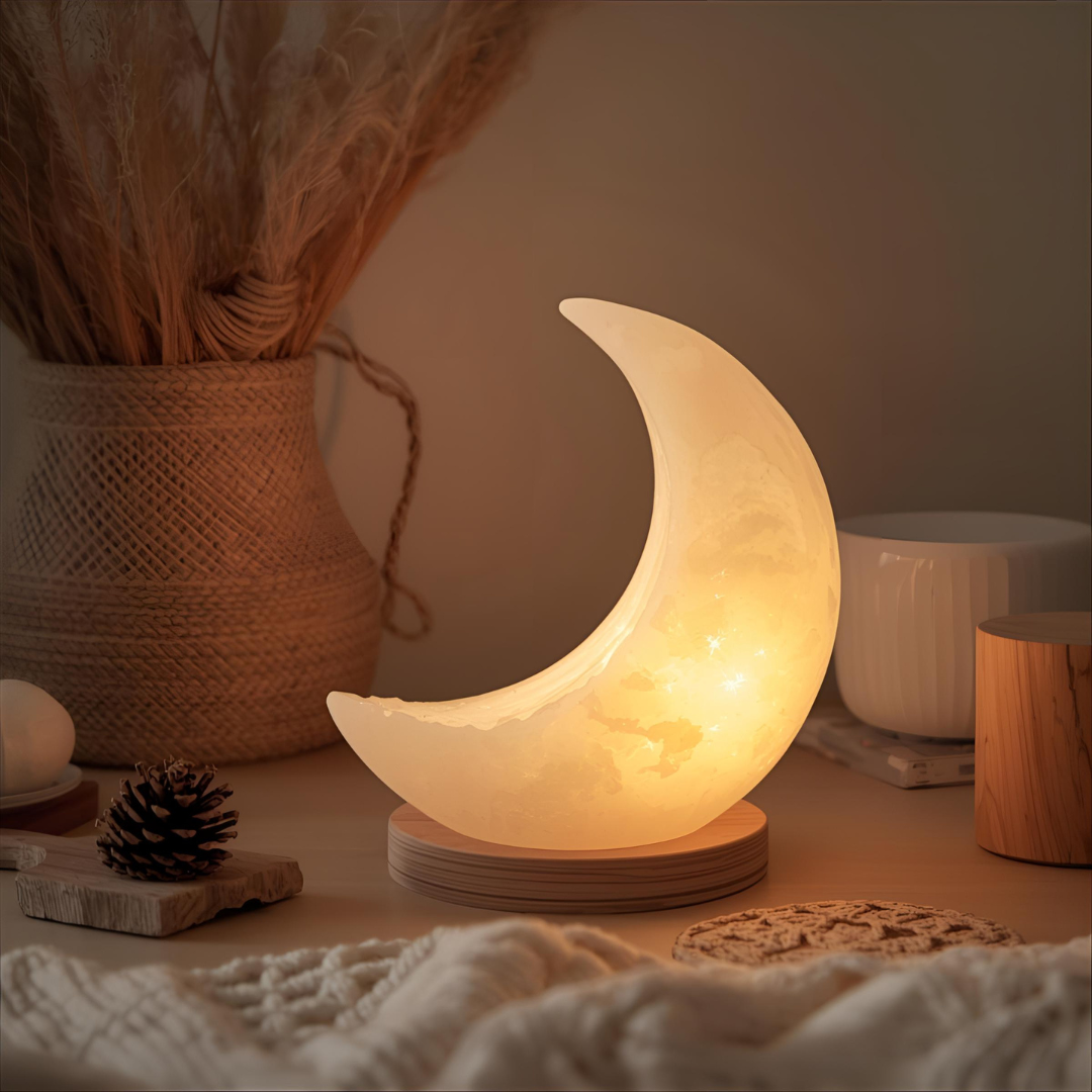 Lampe de sel de l'Himalaya à intensité variable Selene - 3-4 KG