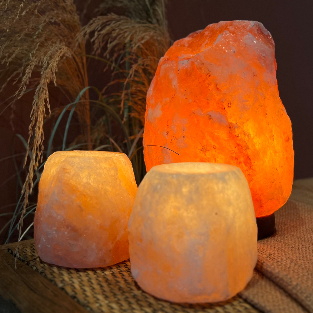 Dimbare Himalaya zoutlamp set Aura