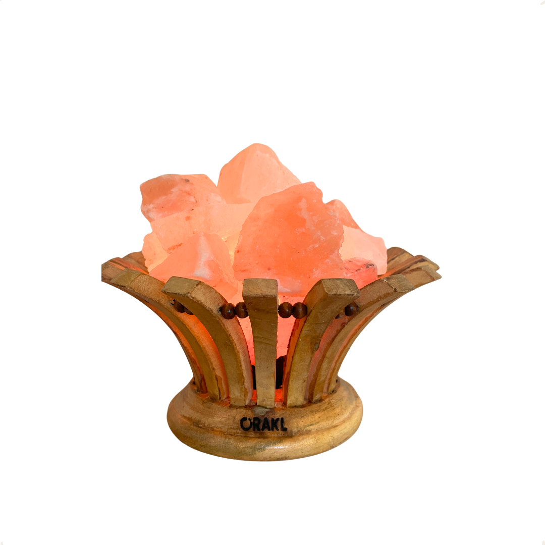 Dimbare Himalaya zoutlamp Fira - schaal
