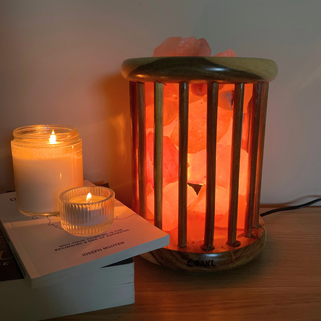 Dimbare Himalaya zoutlamp Fira - cylinder