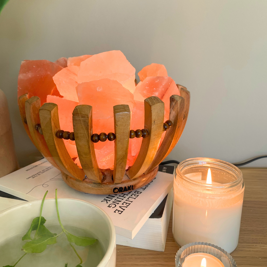 Dimbare Himalaya zoutlamp Fira - rond