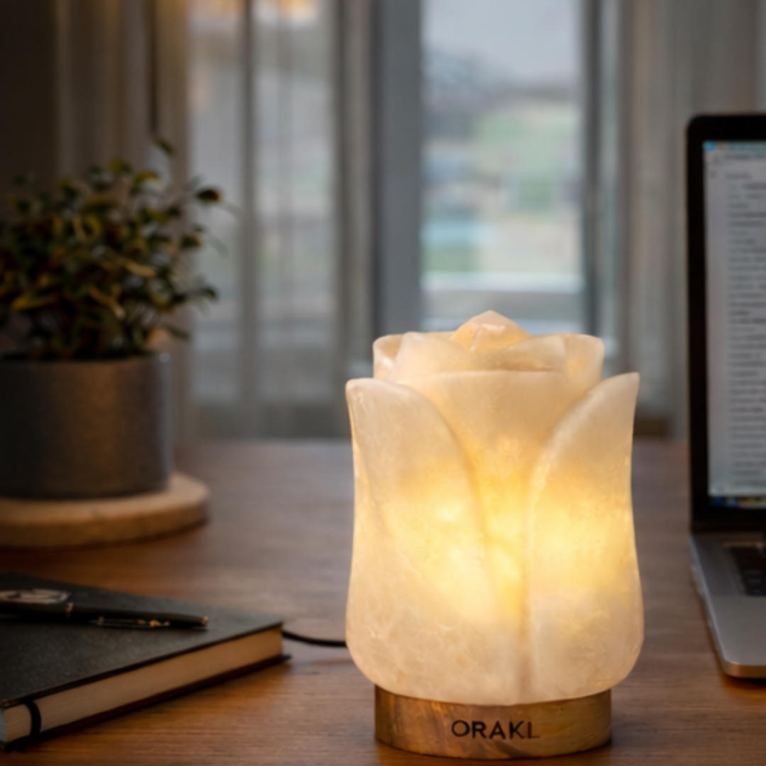 Dimbare Himalaya zoutlamp Lotus Wit - 3-4 KG