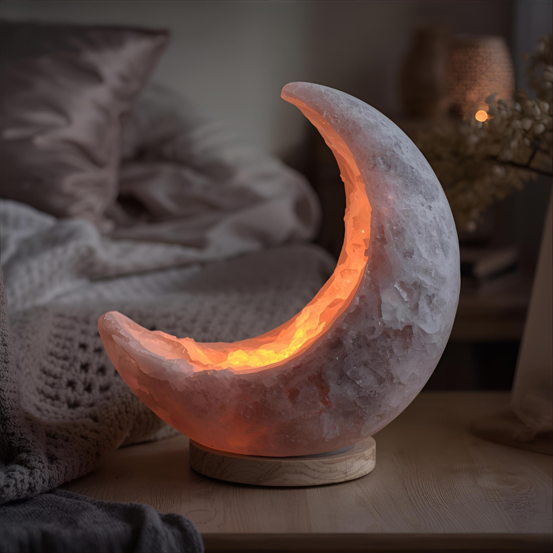 Lampe de sel de l'Himalaya à intensité variable Selene - 3-4 KG